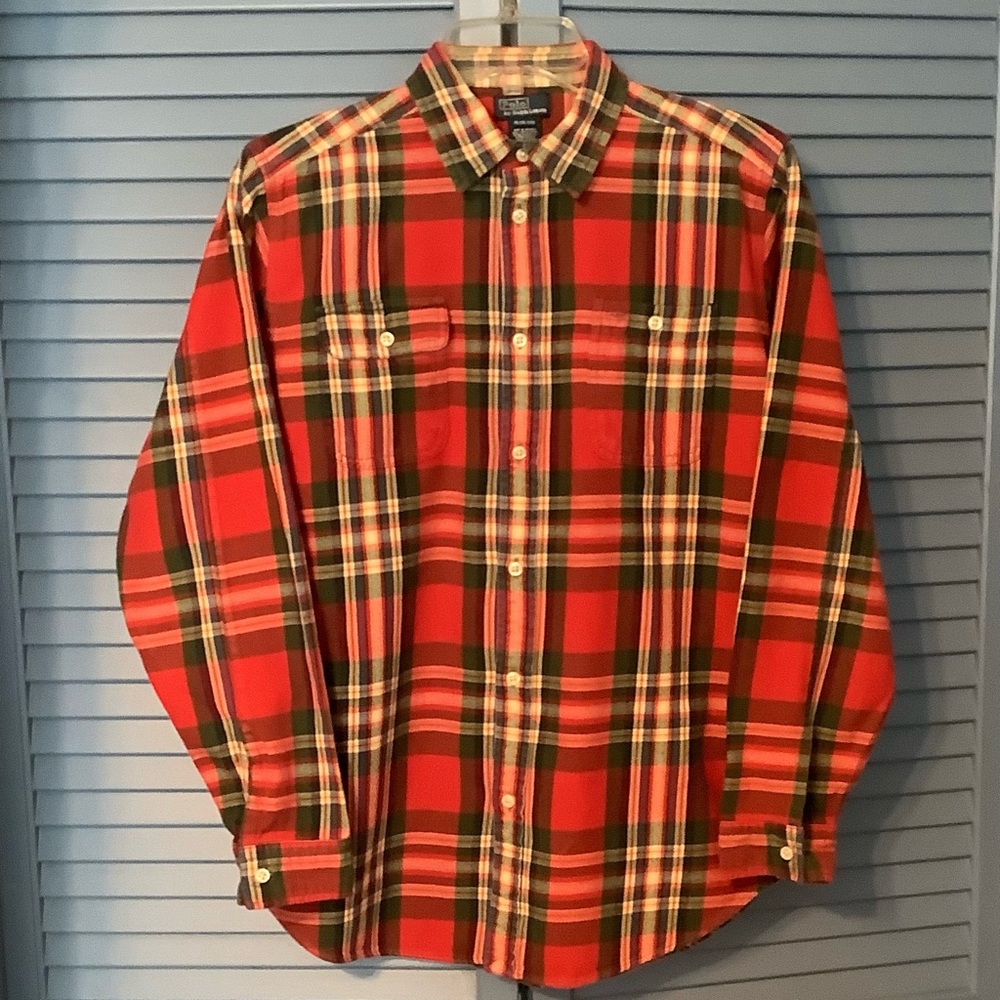 Polo Ralph Lauren Cotton Flannel Plaid Shirt Youth XL (18/20) Woman Small